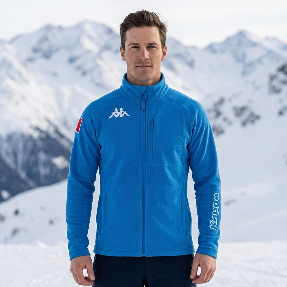 KAPPA Brilliant Navy Men’s Ski Fleece Jacket Italian National Team (FISI) Gear M